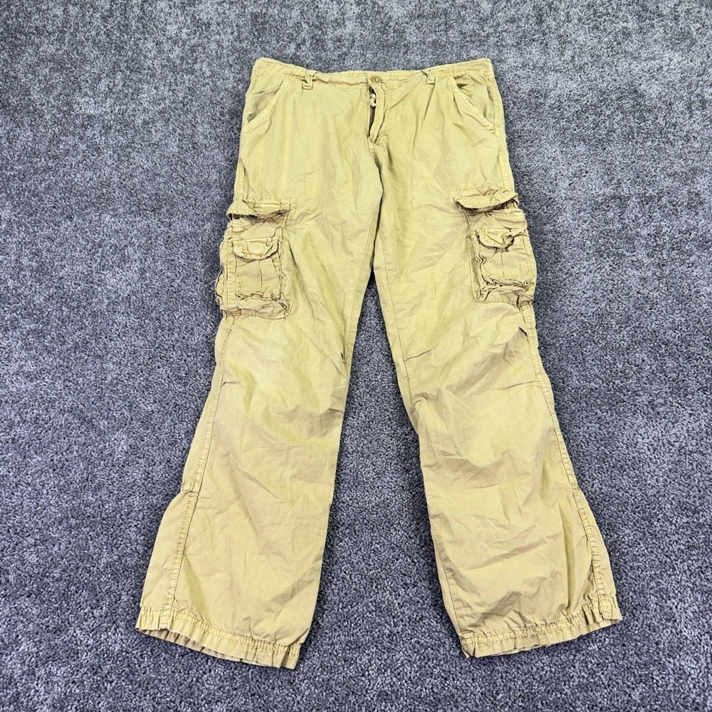 I Jeans By Buffalo Cargo Pants Mens 34x32 Beige Relaxed Lightweight Canvas